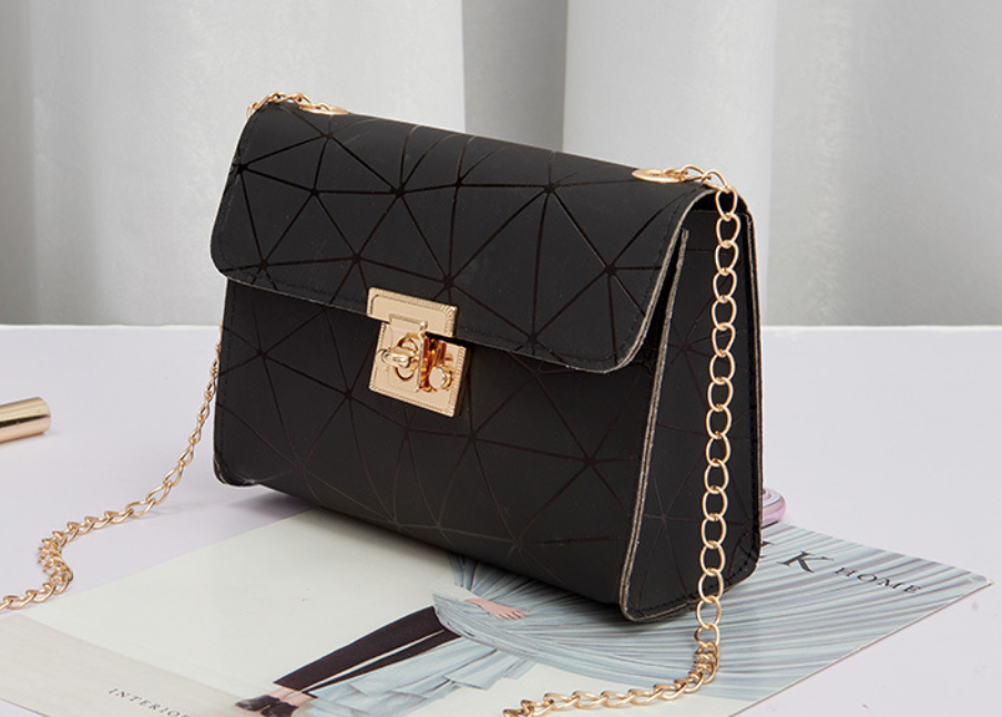 QA-863 - Trendy Line Sling Bag Black